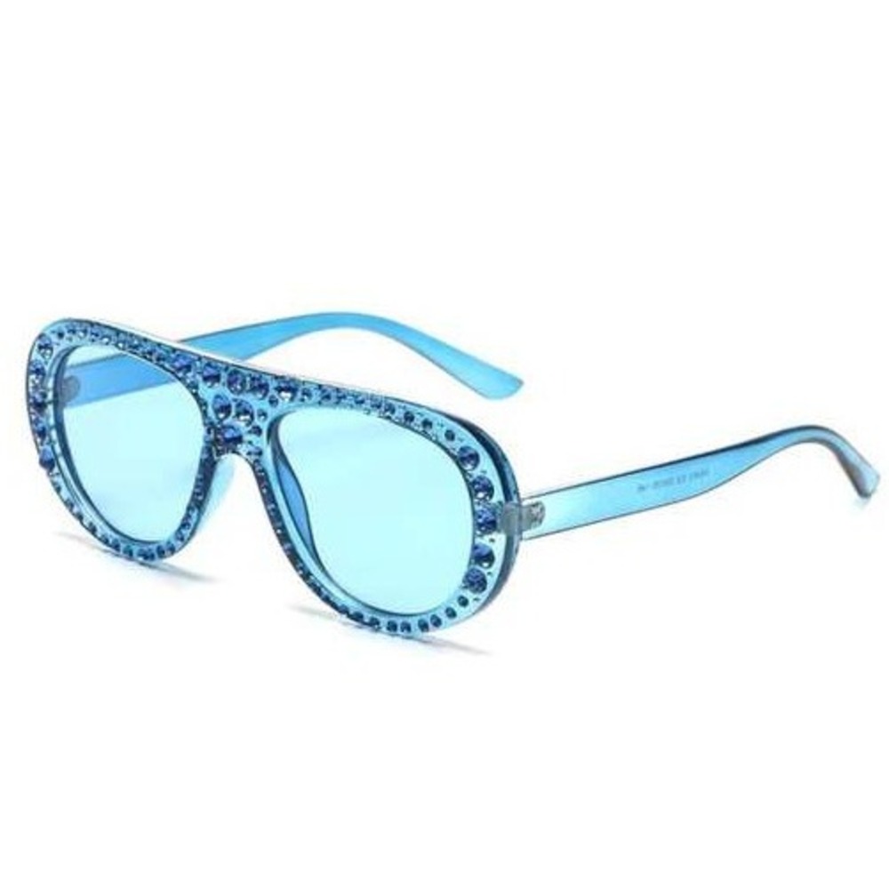 Rhinestone‎ Sunglasses Women's Blue Crystal Embellished  Fashion Style Party New